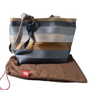 Harveys Seatbeltbag Treecycle Tote Bag Multi‎ Color Stripe Top Zip Carriage Ring
